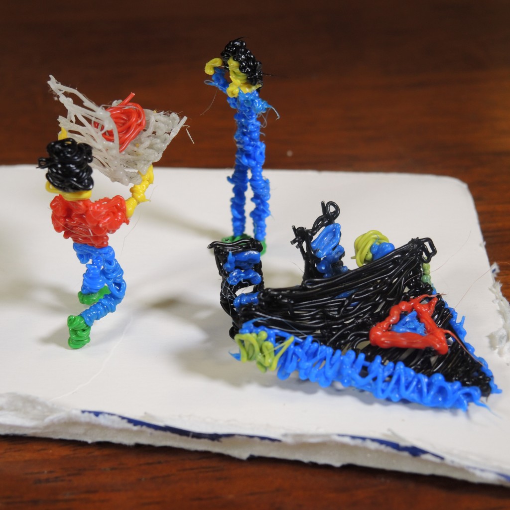 Pizza delivery guy proposing to a spaceship captain by Jamie Cohen-KIraly with her 3D-pen