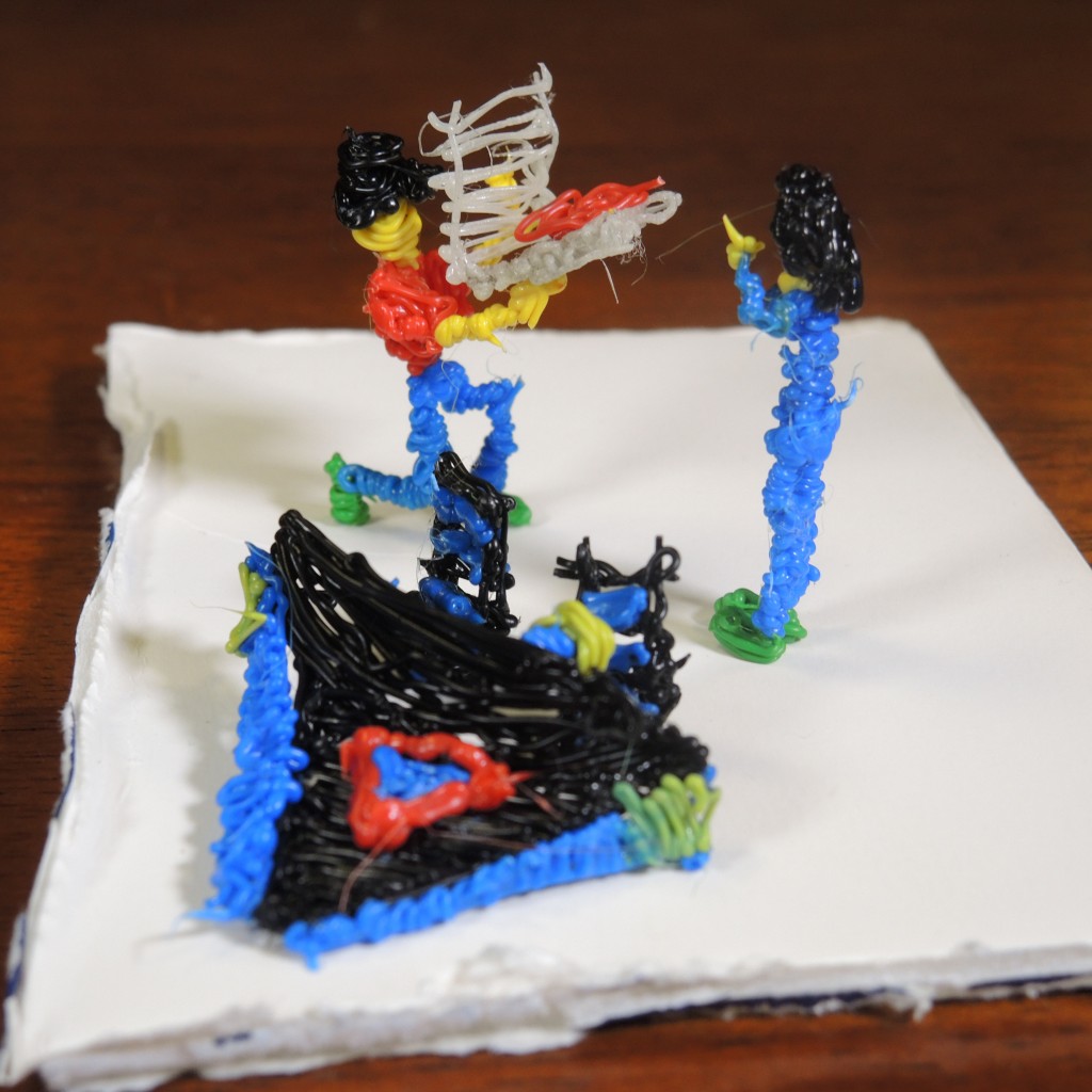 Pizza delivery guy proposing to a spaceship captain by Jamie Cohen-KIraly with her 3D-pen
