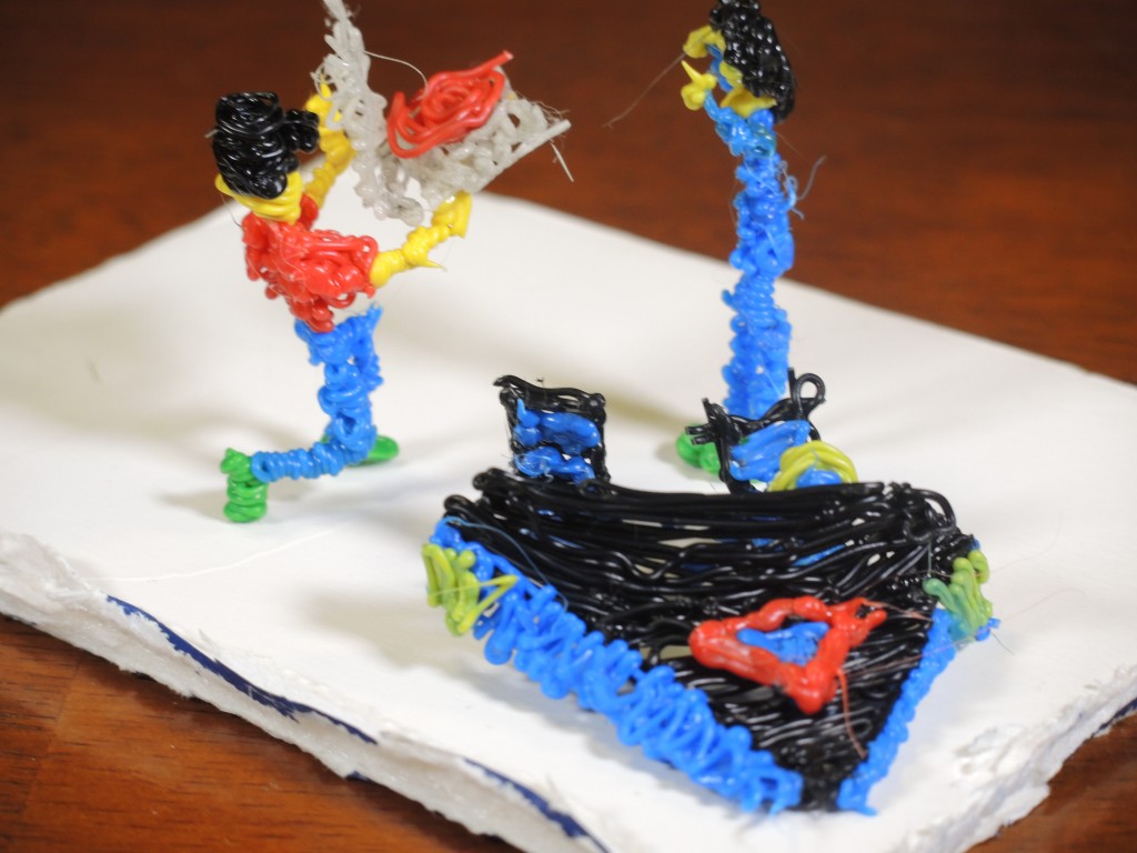 Pizza delivery guy proposing to a spaceship captain by Jamie Cohen-KIraly with her 3D-pen